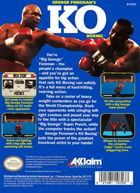 George Foreman's KO Boxing (USA) box cover back